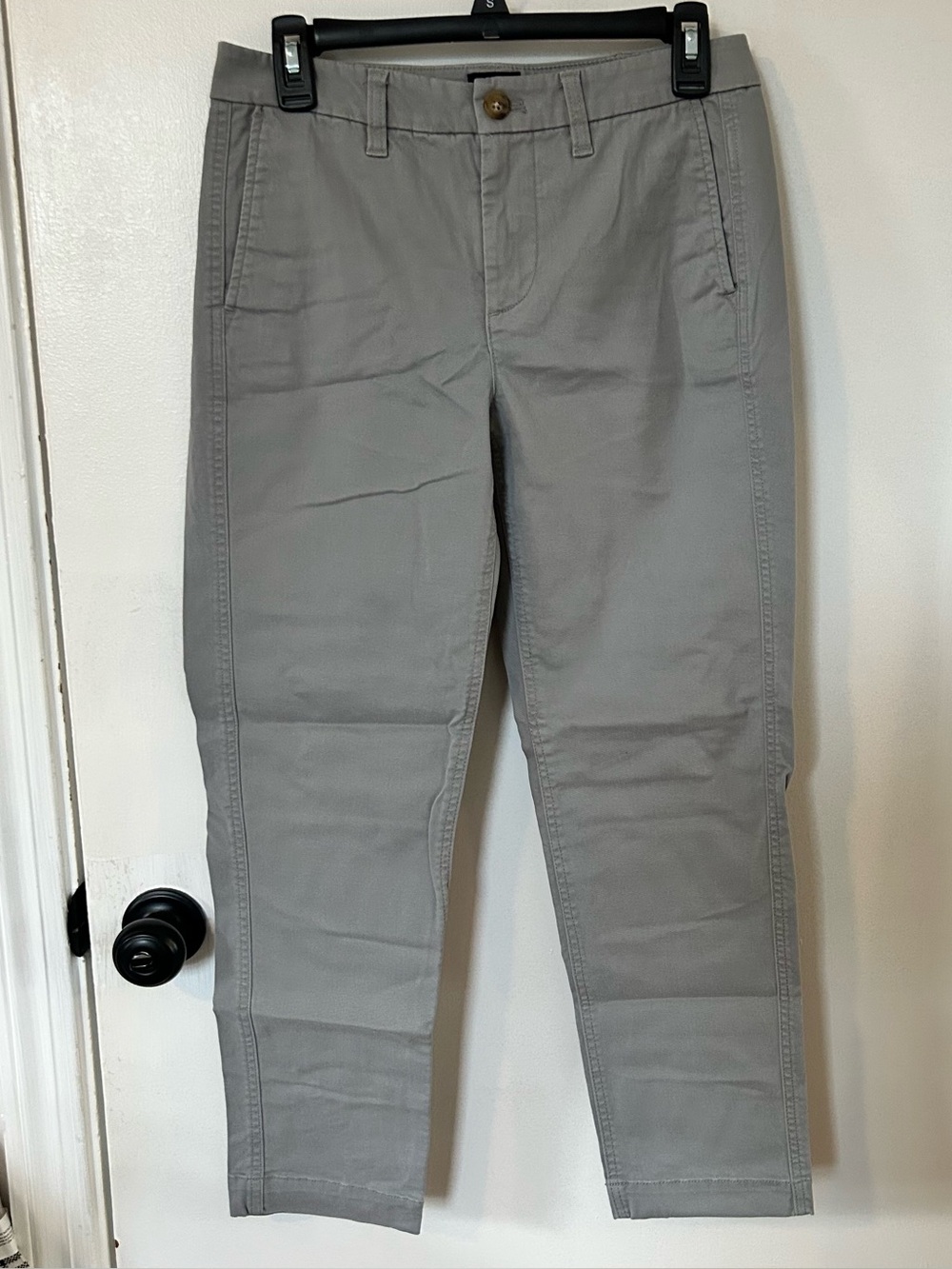 J.CREW Women’s High-Rise Girlfriend Chino Pants Cotton Gray Straight Size 2